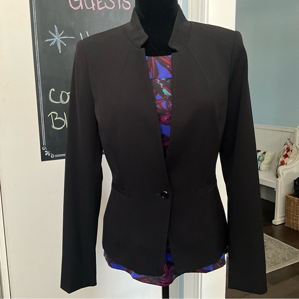 WHBM Jacket Black Blazer White House Black Market Collarless Fitted Jacket - Picture 10 of 10